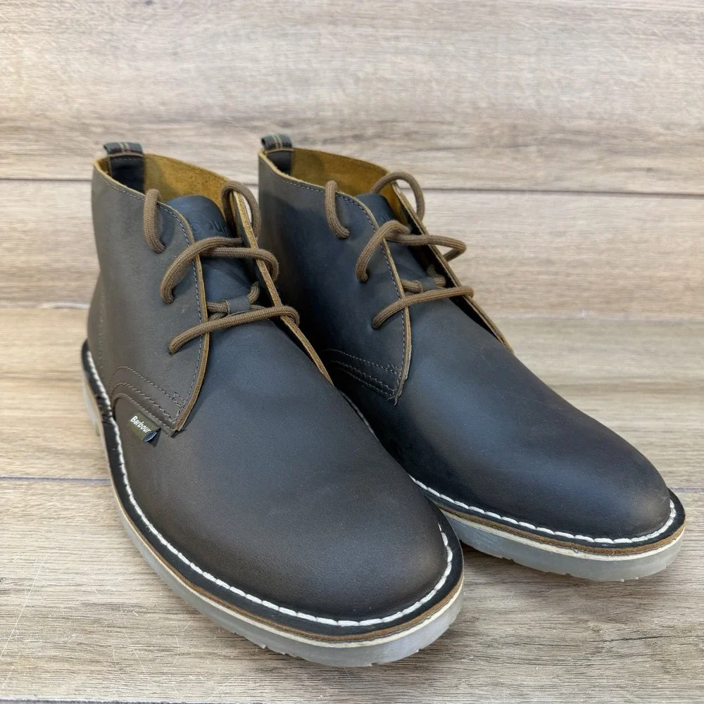 Barbour Siton Desert Boot Leather Brown Chukka Men's Size US 9 UK 8‎